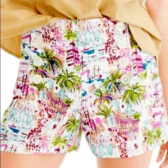 J. Crew Harbor Print Sailor Shorts Size 00 - Picture 1 of 13